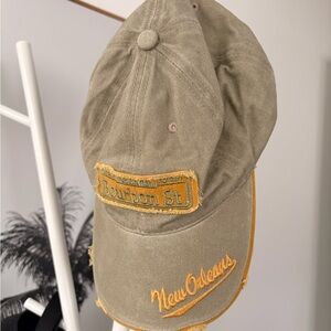 Bourbon St. New Orleans Distressed Khaki Baseball Cap